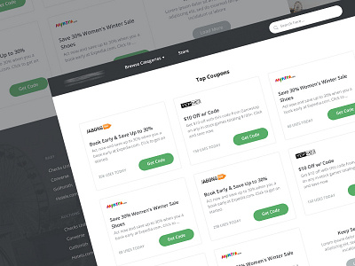 Coupons activate category coupon coupons deals design offers store ui web webpage website