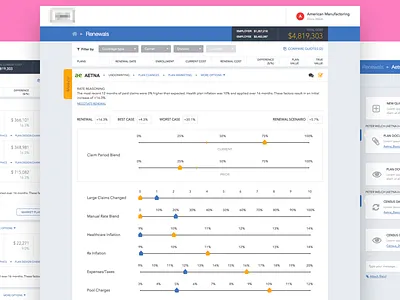 Data heavy design clean complex data insurance money numbers sliders sokratus ui ux