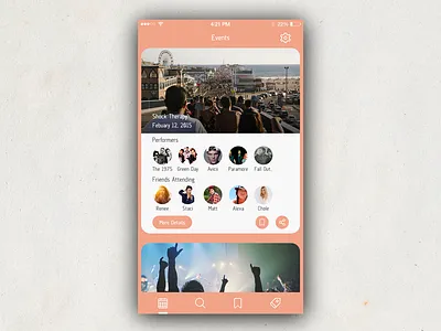 Events App clean flat ios iphone minimal neat ui