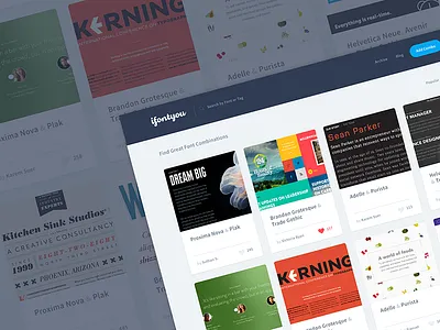 ifontyou — homepage cards combination combo font fonts grid ui ux web
