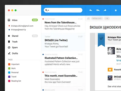 Sunday practise app application blue email google latvia macos riga ui ux