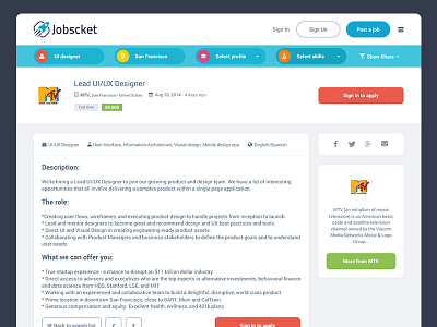 Jobs Detail Page clean details find job jobs ui web app