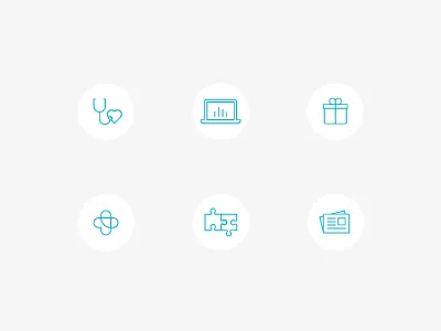 Collective Health — Icon Design blue bubble button color design graphic design healthcare icon iconography illustration visual design website