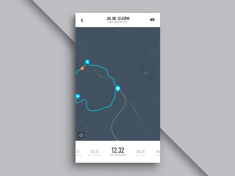 Map Interaction (alt) app data gif interaction map metrics motion statistics stats typography ui