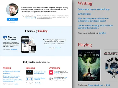 Homepage 2015 design flat minimalistic personal ui web website