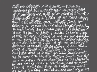 Famous First Lines - Literary Lettering brush script hand lettering lettering literature print typography