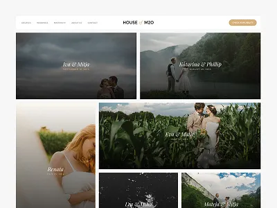 House of M2O grid minimalistic photography ui ux web website wedding
