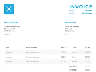 Invoice bill billing brand clean flat invoice light white