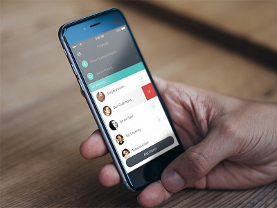 UI for a social app.. android app color facebook flat friends iphone list social ui