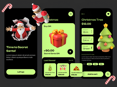 Secret Santa🎅 Mobile App📱 UI app bells buy celebration christmas design gifts ios merry merry christmas mobile mobile app ui santa secret secret santa surpise time tree ui uiux