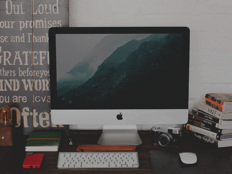Desktop Mockups 20 animation bricks hipster imac macbook mockups vintage wall
