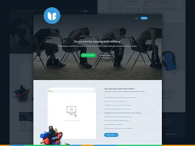 ufaber landing page education interface ipad template ufaber ui ux web
