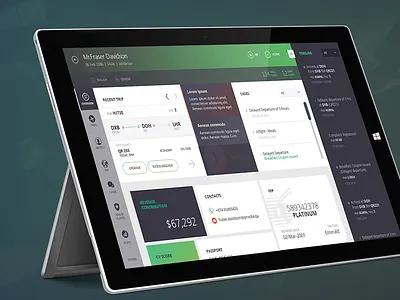 CRM - Windows Application - UX/UI - WIP activities complaints crm flight interface member surface ui ux windows wpf