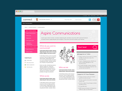 Capgemini SharePoint Intranet - Connect blue corporate flat intranet sharepoint ui