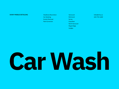 Car Wash - Layout Experiment art direction branding color design digital design interface layout typography ui ux web design webdesign