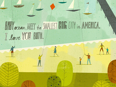 Lake Erie Love cleveland illustration lake erie mural