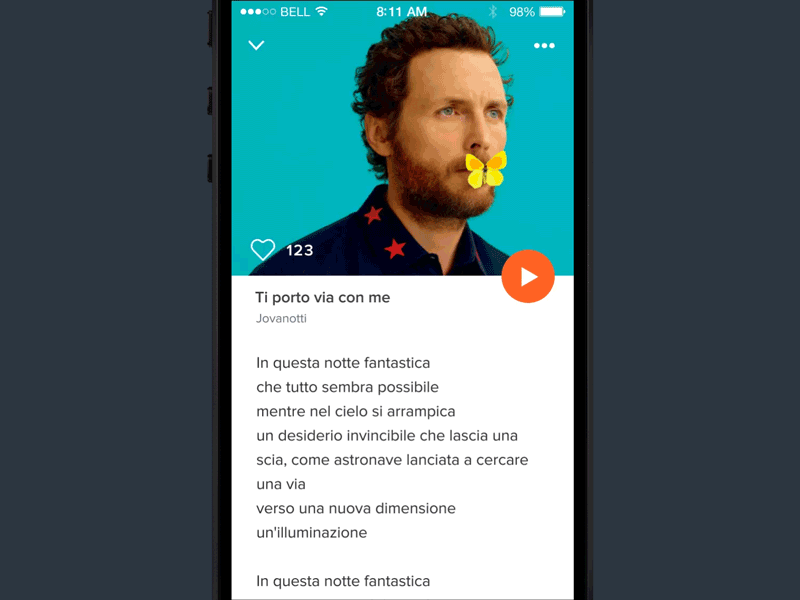Lyrics View app floating iphone lyrics material music player sound video