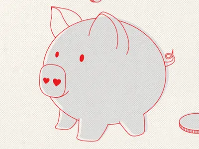 8th Birthday cute halftone illustration infograph infographic offset pig piggy