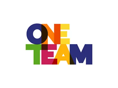 ONE TEAM atrokhau clean crisp flat geometry logo minimal minimalist multicolor simple type typography