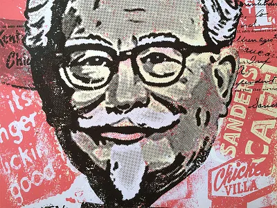 Colonel Sanders Tribute Poster colonel sanders durham brand and co. kentucky for kentucky