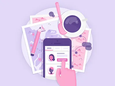 Belocal - Booking app artwork feature flat graphic illustration website