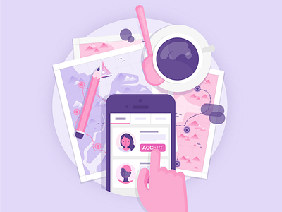 Belocal - Booking app artwork feature flat graphic illustration website