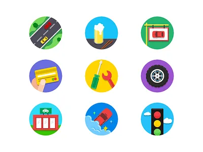 Icons For Wheel Welfare 2x car color flat icon ios7 set welfare wheel