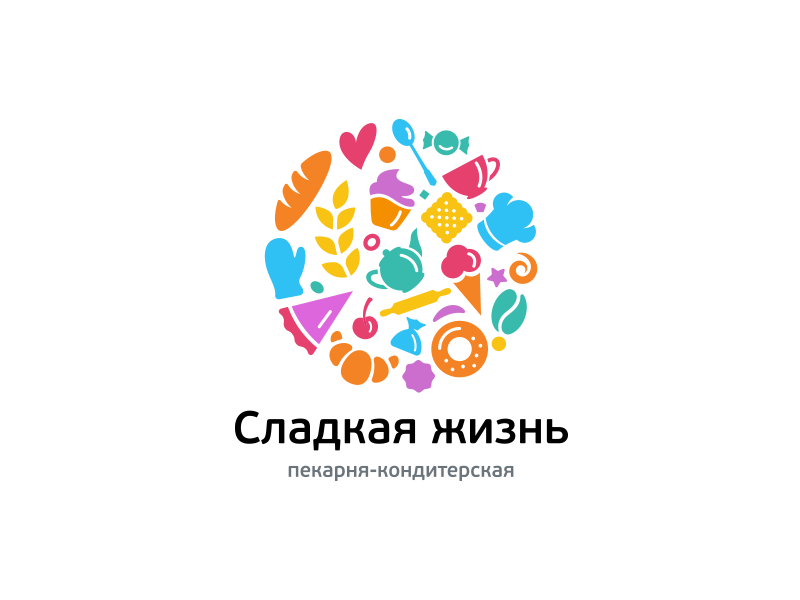 Logo bakery bakery coffe color cream creative donut food logo mark pugacheva sweet tea