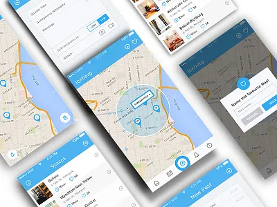 Iceberg iOS App flat ios7 ios8 ipad iphone map menu mobile ui ux web