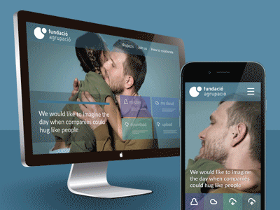 Fundació Agrupació responsive website video-background agrupacio agrupació animation mobile responsive ux video video background visual design vídeo