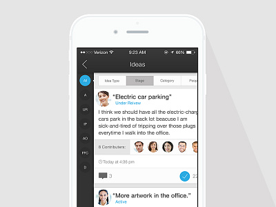 Left-slide menu for tibbr 6.0 Mobile Ideas app menu mobile navigation post profile ui ux