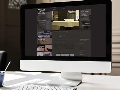 T&B interior - final design clean dark homepage photoshop responsive simple web design website