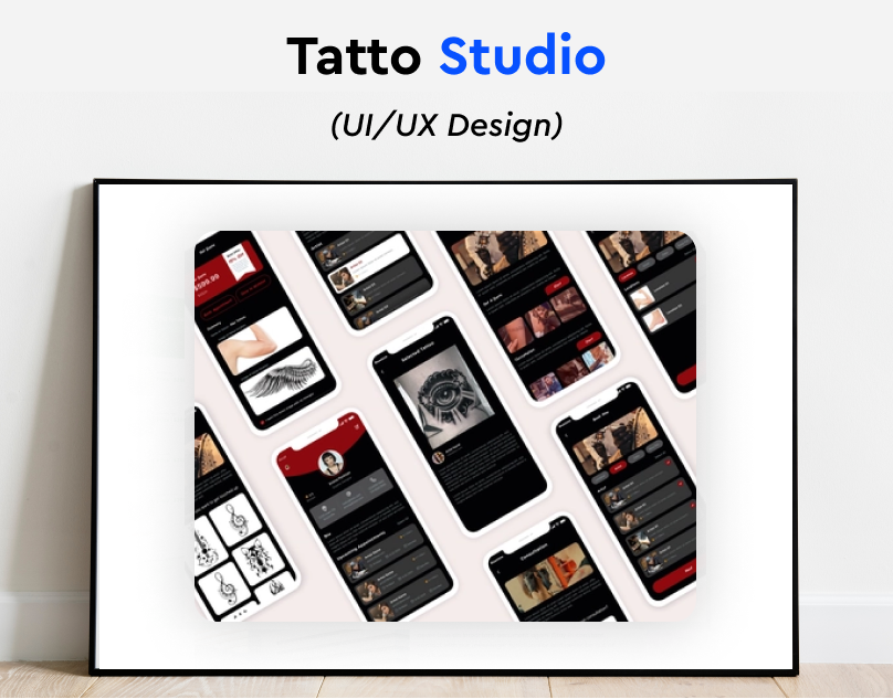 Tattoo Studio App UI Design app branding design graphic design illustration logo mobile design ui ux vector