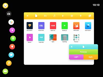 Block blck os collections computer folder navigation concept concept operating system operating system redesign vector operating system