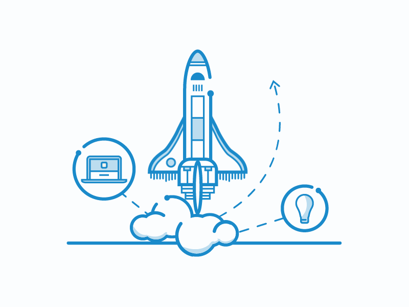 3 Animated Icons animated computer design icons laptop pen ruler space spaceship tech ui