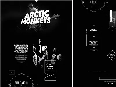 ArcticMonkeys.com arctic monkeys grunge minimal music rock shape sound web design