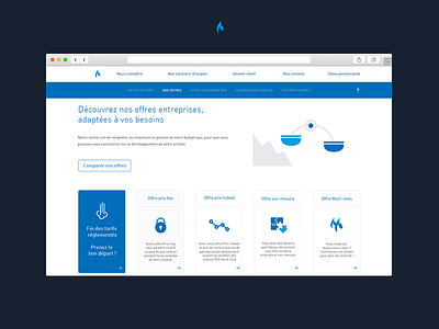 Fixed Menu - Natural Gas clean corporate design flat homepage menu navigate ui ux web website