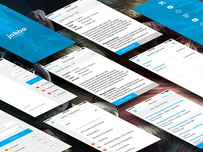 JABBA - boring fake job search app app flat icon interface iphone listing search ui