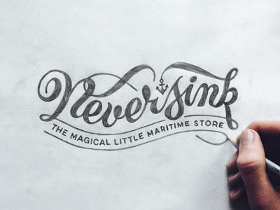 Neversink Logo art branding design drawing identity lettering logo type typography work