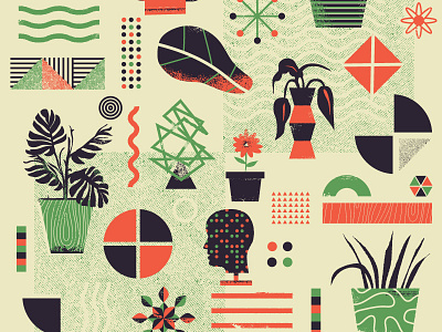 Plant Life illustration life light plant poster print screen print sun texture