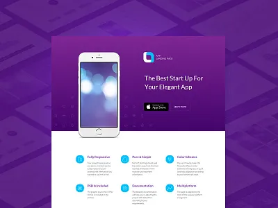 OLA - Multipurpose App Landing Page android landing app landing app lp cool colors landing page mobile landing multipurpose landing windows phone landing