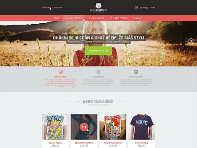 BearShirts E-commerce bearshirts brown clean czech ecommerce eshop flat minimalistic red shirts