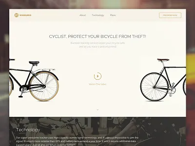 WheelBro landing page bicycle landing page theft ui ux