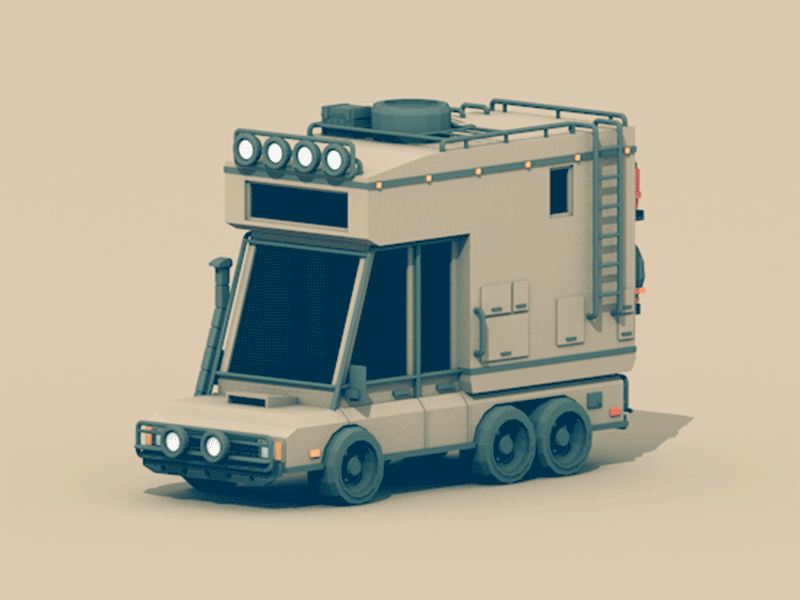 Adventuremobile (turntable) 3d adventuremobile c4d cinema 4d expedition vehicle gif ladder model render truck turntable unimog