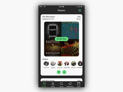 Music Streaming App clean flat ios iphone minimal neat ui