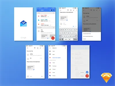 Google Inbox mockup (Sketch freebie) file freebie google inbox mockup sketch ui