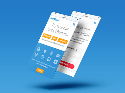 Getsocial.io - Responsive button iphone mobile mockup responsive social ui ux