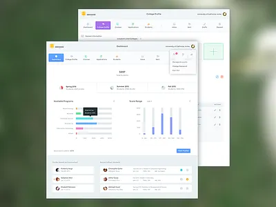 Universities and Students clean dashboard education students ui universities ux webapp