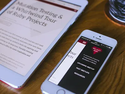 Belfast Ruby Responsive Website belfast ruby devices hamburger menu ipad iphone mobile navigation photo responsive