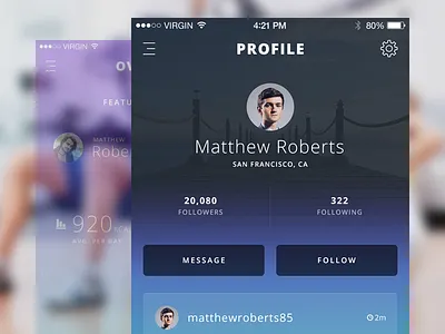 Profile app fitness health ios ios app iphone app overview tracking training ui ux workout